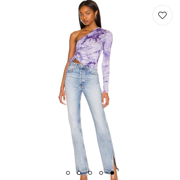 Ember One Shoulder Top in Purple Tie Dye - Picture 5 of 5